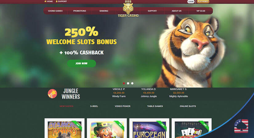 Image of Slots Welcome Bonus and New Casino Games at 888 Tiger Casino