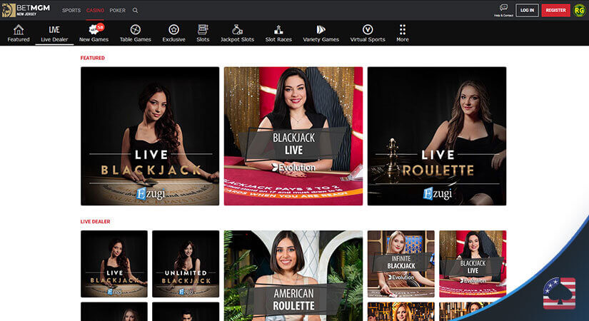 Image of BetMGM Casino Live Dealer Selection