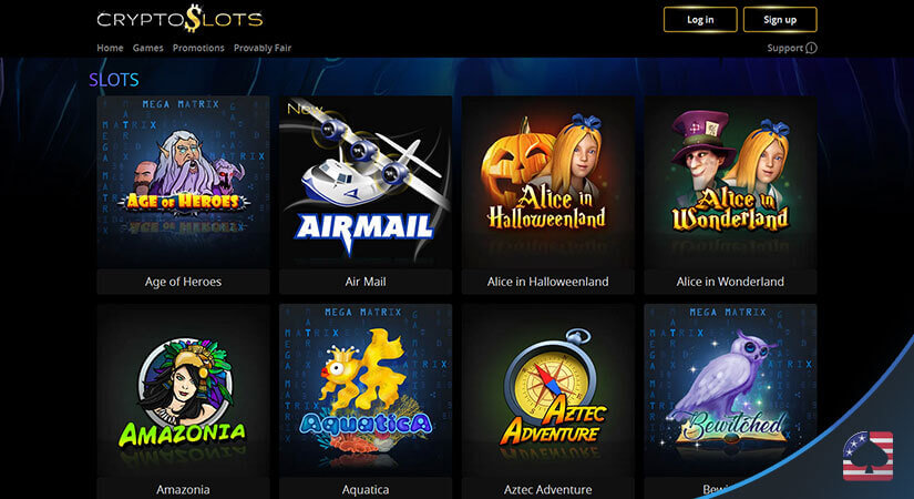 Image of Slots Games Available at CryptoSlots Casino