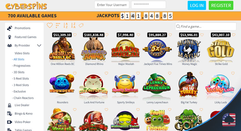 Slot Games featured on CyberSpins
