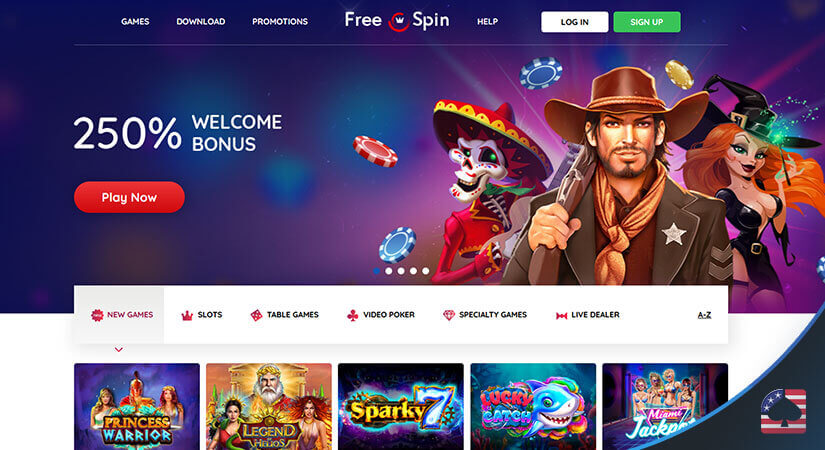 Image of Welcome Bonus and New Games at Free Spin Casino