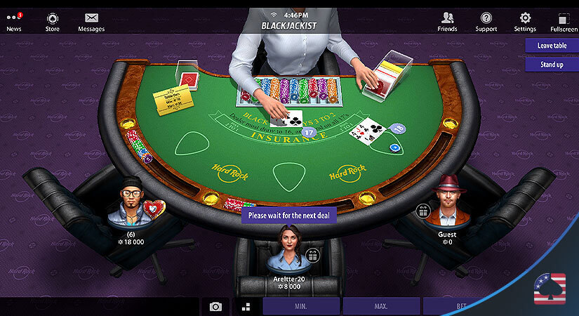 Image of Blackjackist Table Game Available to Play at Hard Rock Blackjack Social Casino