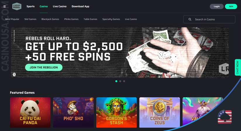 Image of Welcome Bonus & Latest Games at Lucky Rebel