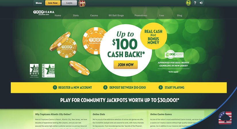 Image of The Welcome Bonus Available at Tropicana Casino